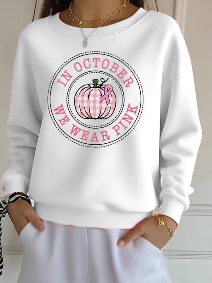 Women's In October We Wear Pink Sweatshirt