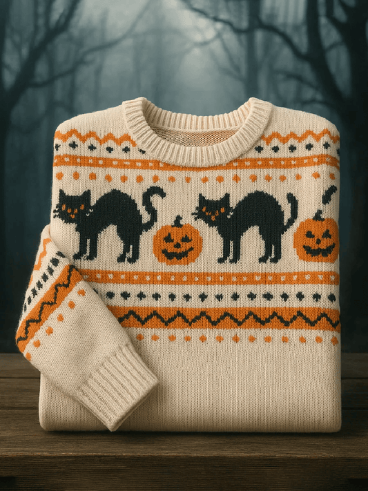 Women's Vintage Halloween Crew Neck Sweater