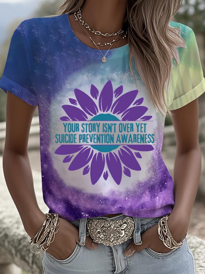 Women's Your Story Isn't Over Yet Printed Round Neck T-Shirt
