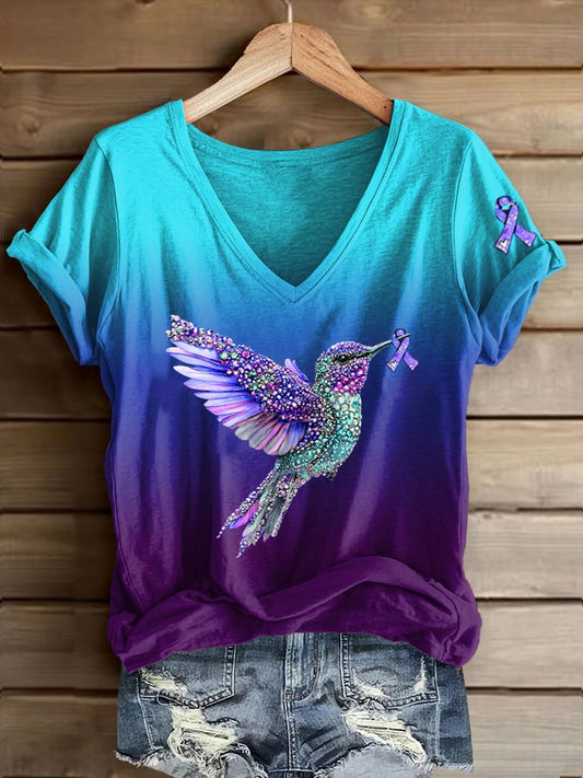 Women's Suicide Awareness Print Casual T-shirt