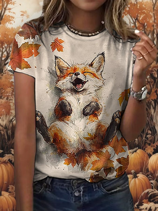 Women'S Casual Autumn Short-Sleeved T-Shirt