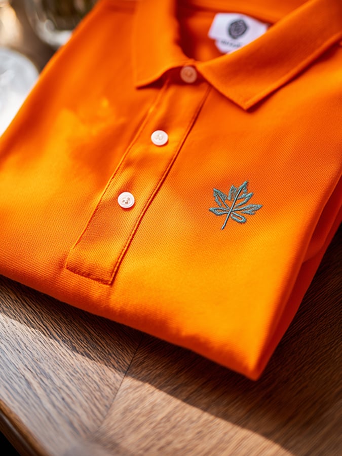 Men's Offline Business Autumn Pumpkin Contrast Polo