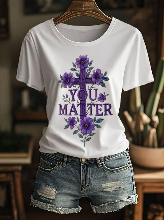 Women's You Matter Print Casual T-Shirt