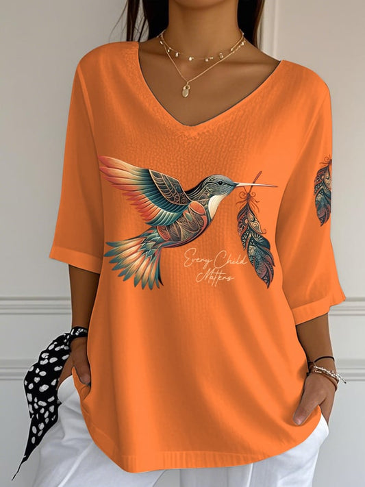 Women's Orange Shirt Day Printed T-Shirt