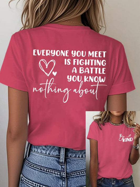 Women's Mental Health Awareness Print Casual  T-Shirt