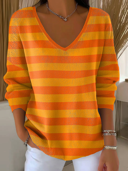 Women's Autumn Casual Gradient Striped Bottoming Shirt