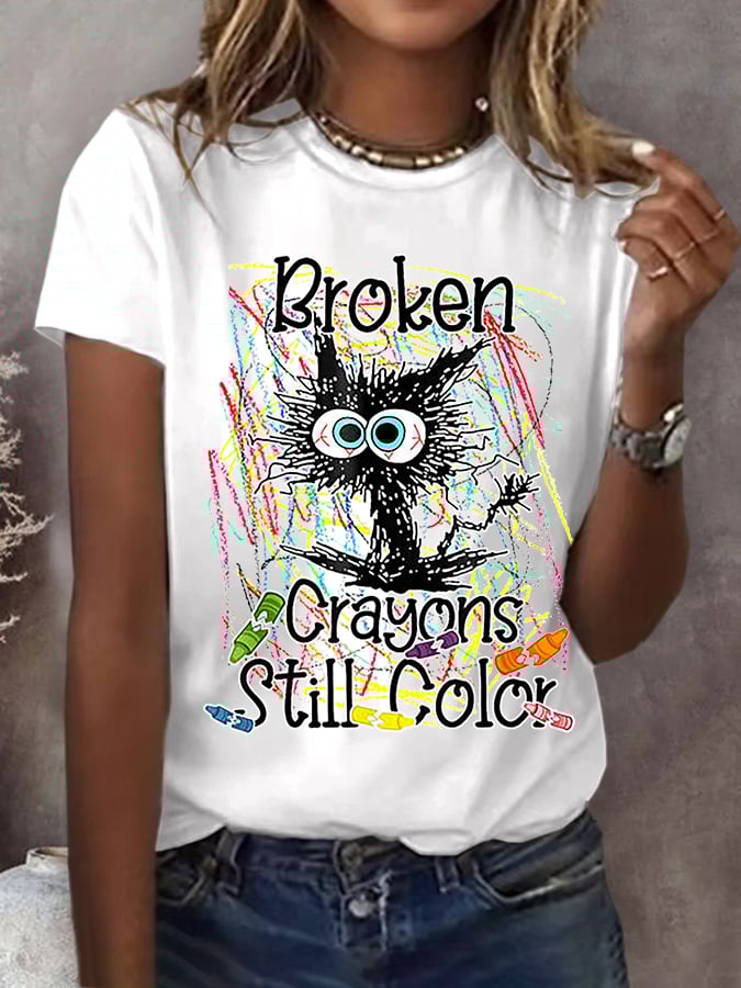 Women's Broken Crayons Suicide Prevention Awareness Classic Tee