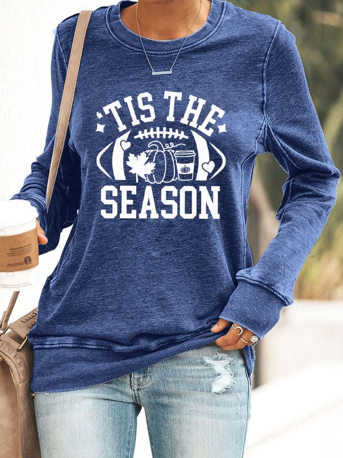 Women's Fall Rugby Tis the Season Print Sweatshirt