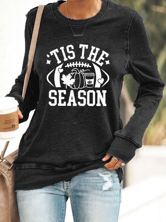 Women's Fall Rugby Tis the Season Print Sweatshirt