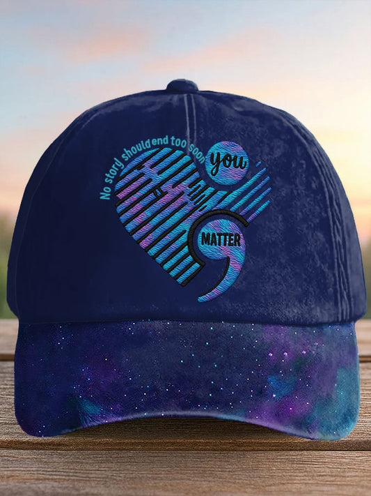 Suicide Prevention Awareness Vintage Print Baseball Cap