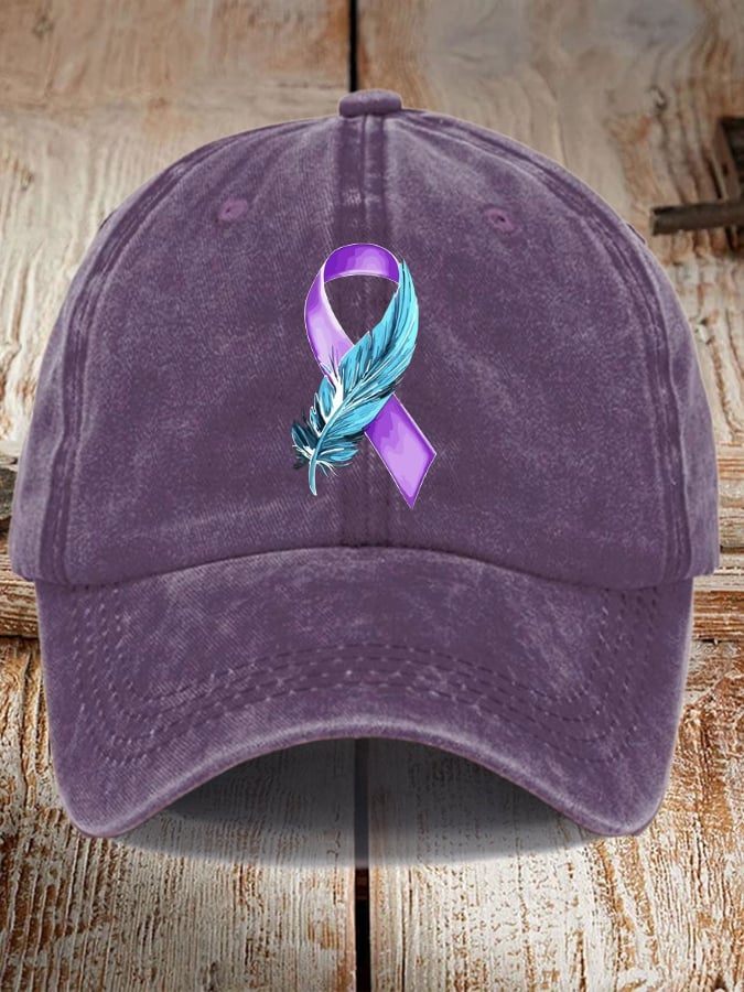 Mental Health Suicide Prevention Awareness Ribbon Print Hat