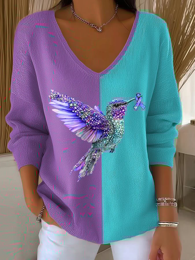 Women's Suicide Prevention Awareness Casual knitted Top