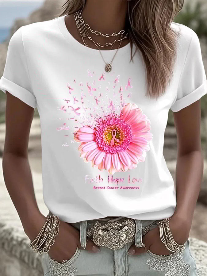 Women's Casual Pink Pumpkin BOO T-Shirt
