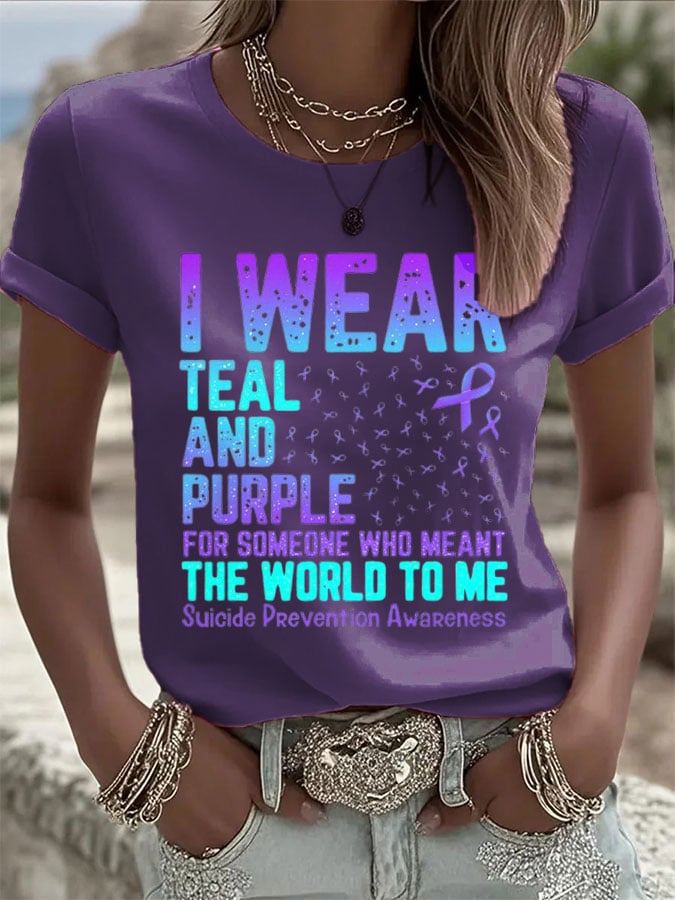 Women's Mental Health Print Casual T-Shirt
