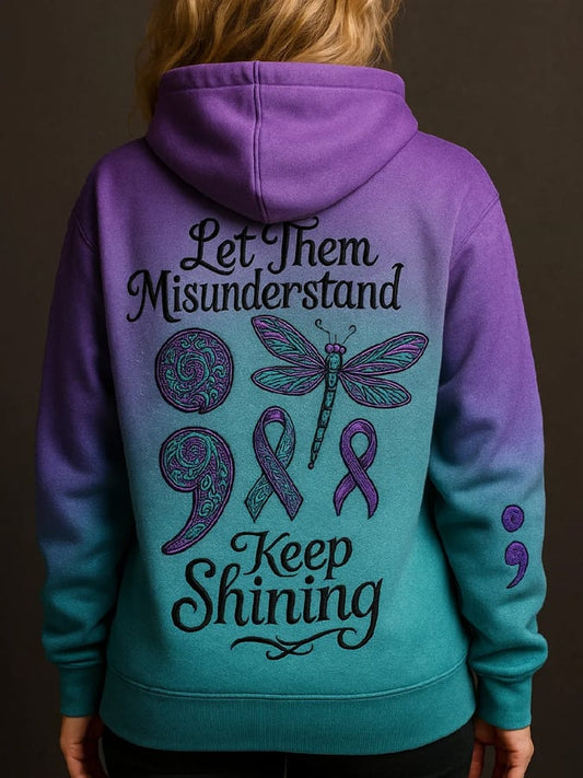 Women's Inspirational Slogans Printed Hooded Sweatshirt