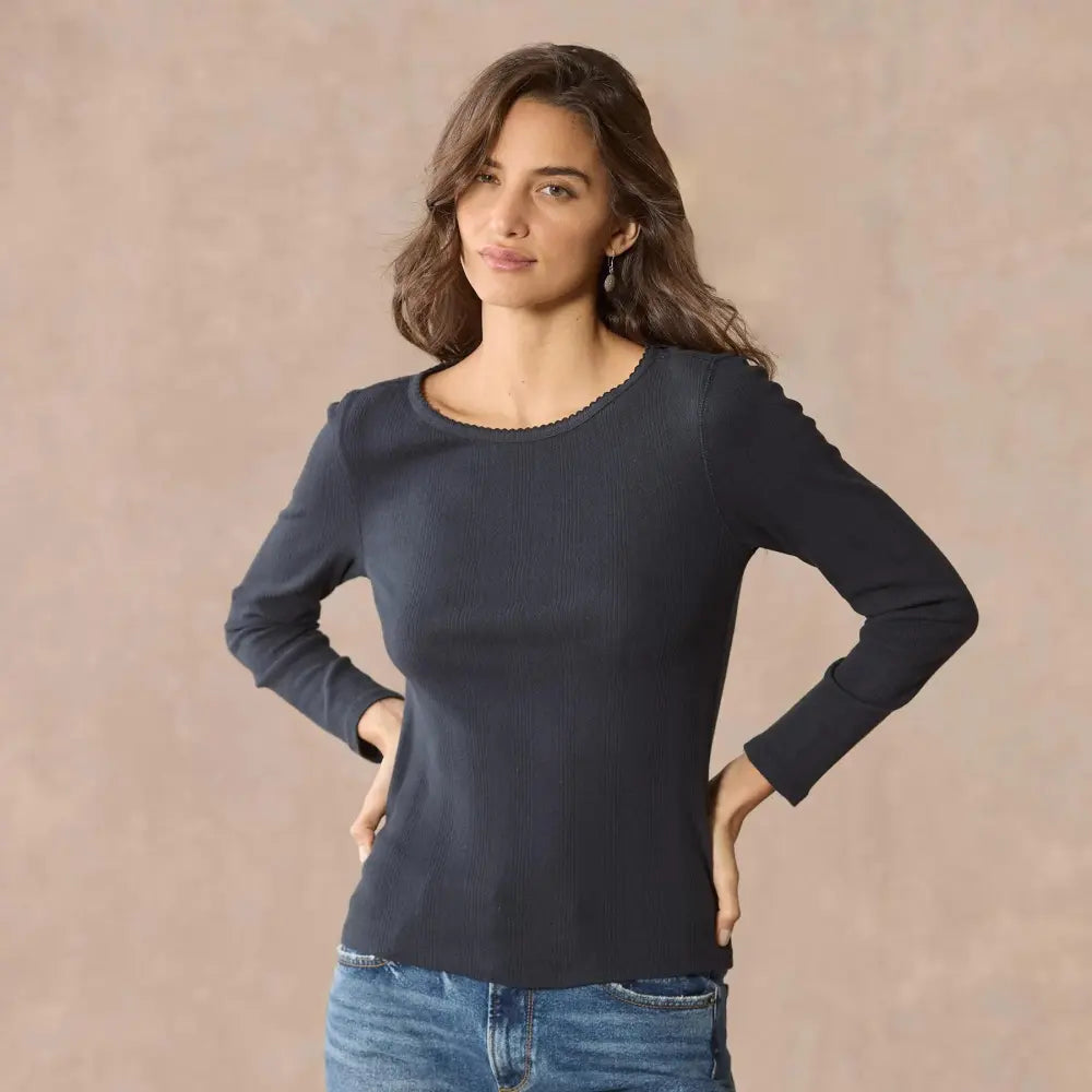 Perfect Pointelle Crewneck