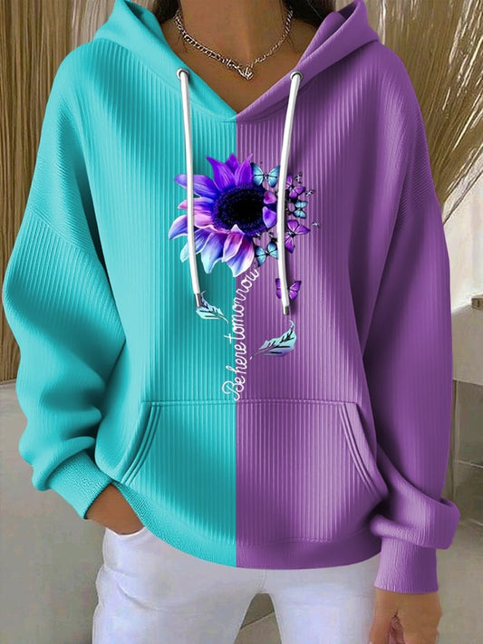 Women's Flowers Print  Hoodie