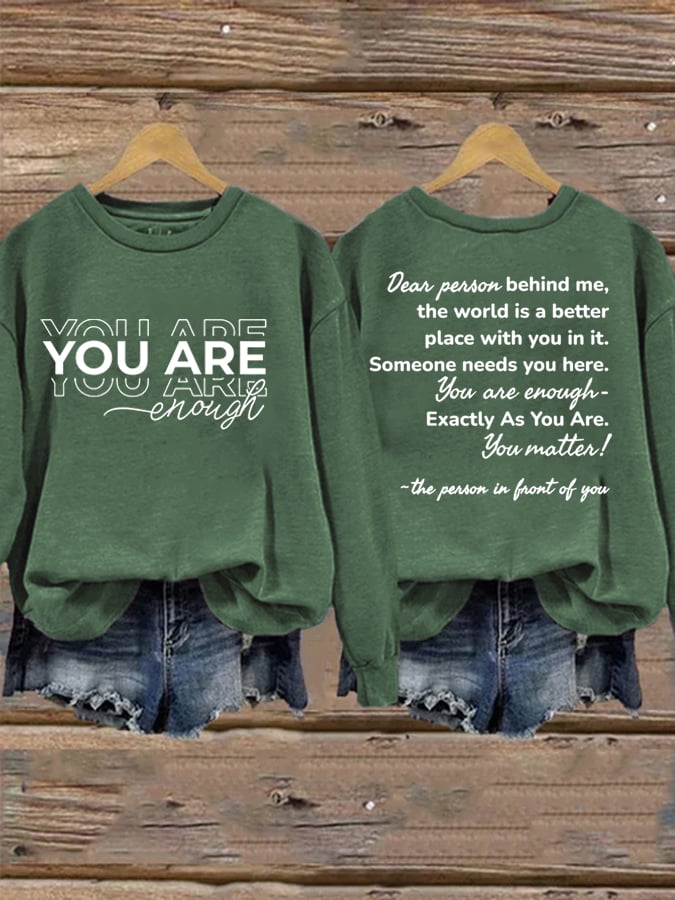Women's Dear Person Behind Me Print Sweatshirt