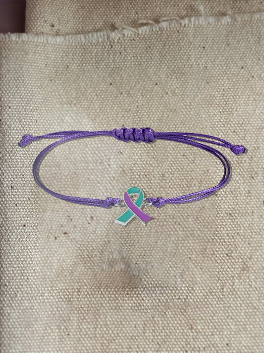 Casual Disease Awareness Alzheimer's Breast Cancer Braided Bracelet