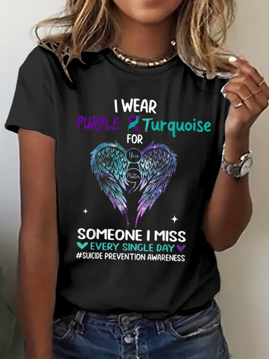 Women's Suicide Prevention Awareness Print T-Shirt