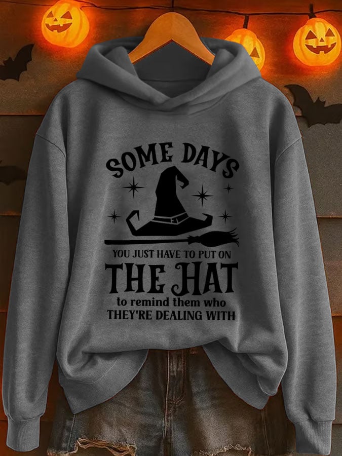 Women's Halloween Printed Hooded Sweatshirt