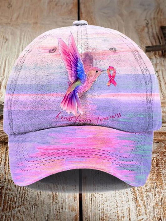 Women's Casual Pink Gradient Hummingbird Hat