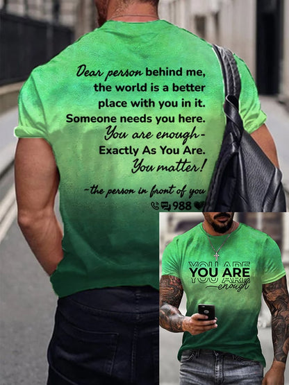 Men's Dear Person Behind Me Print T-Shirt