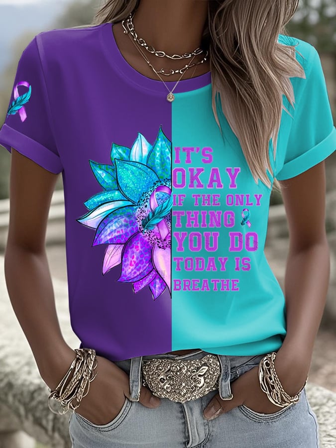 Women's Suicide Prevention Awareness Casual T-shirt