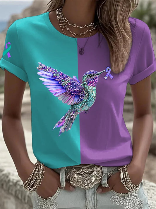 Women's Suicide Awareness Print Casual T-shirt