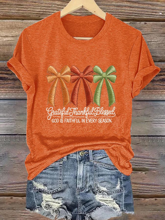 Women's Autumn Style  Print T-Shirt