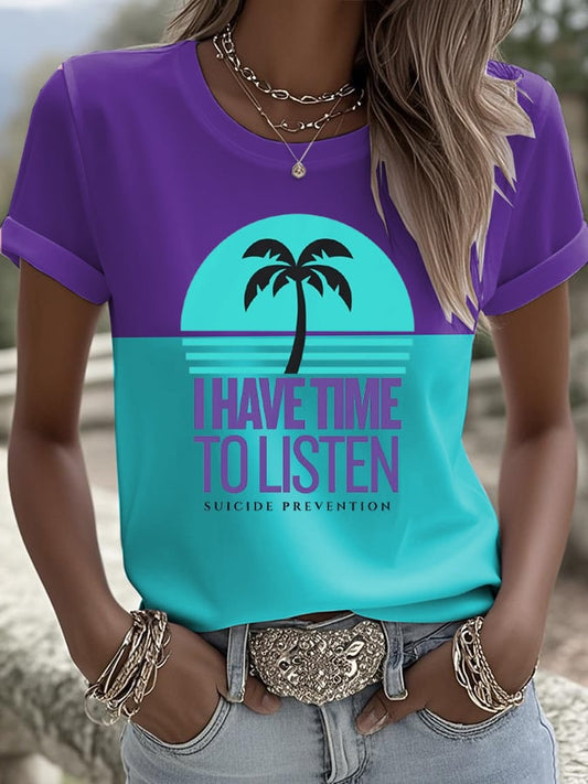 Women's Suicide Prevention Awareness Casual T-shirt