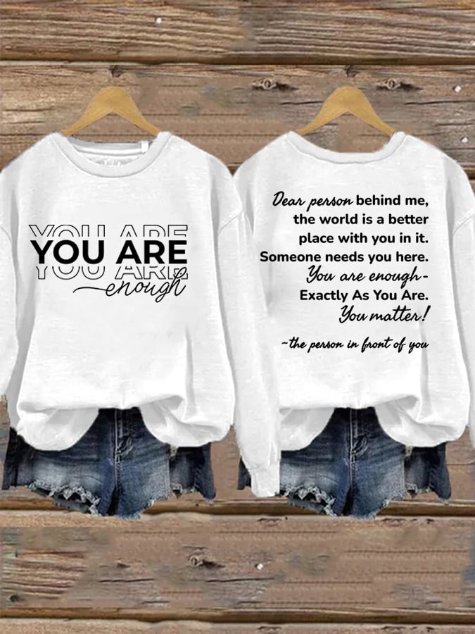 Women's Dear Person Behind Me Print Sweatshirt