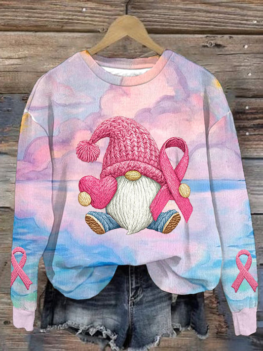 Women's Breast Cancer Awareness Print Comfort Sweatshirt