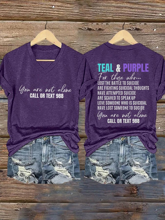 Women's Suicide Prevention Awareness Print T-Shirt