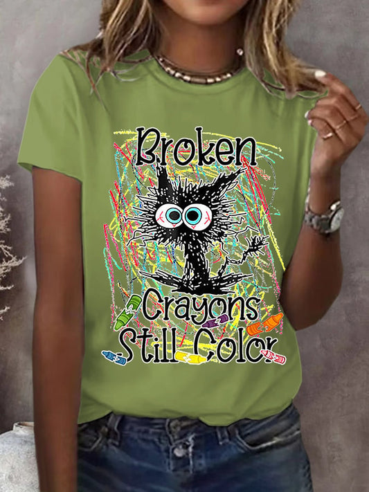 Women's Broken Crayons Suicide Prevention Awareness Classic Tee