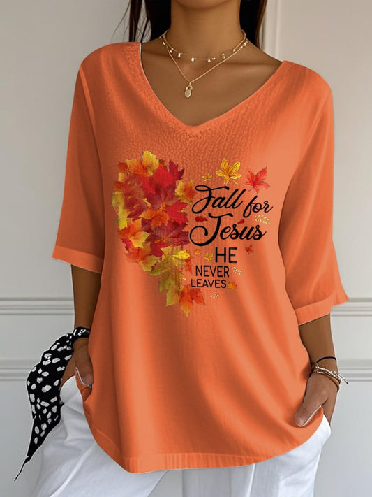 Women's Casual Retro Autumn Faith Bubble Wrinkled Cropped Top