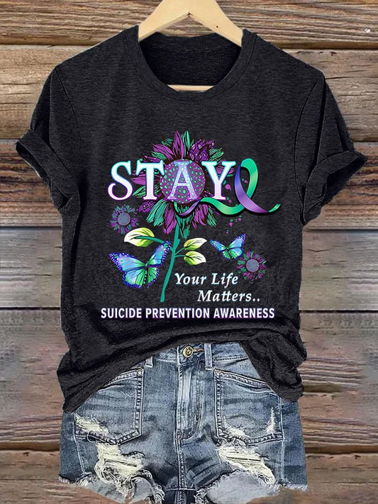 Women'S Casual Mental Health Short Sleeve T-Shirt