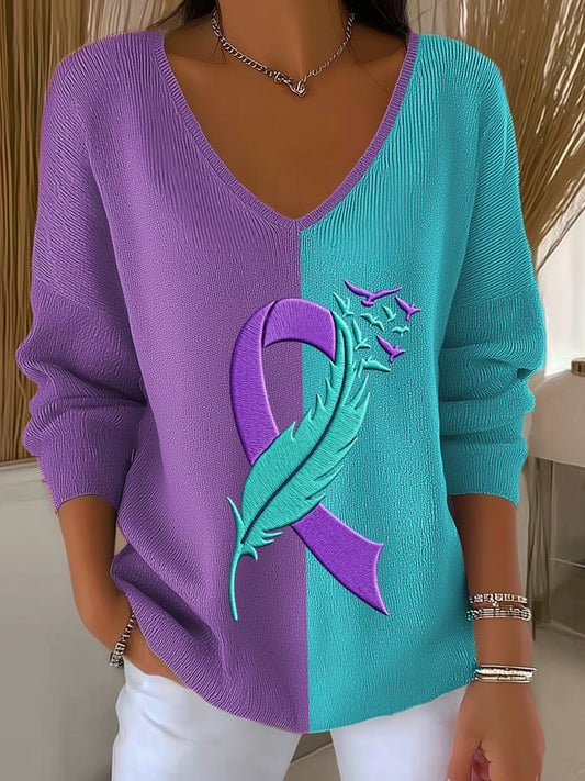 Women's Suicide Prevention Awareness Casual knitted Top