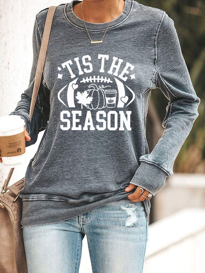 Women's Fall Rugby Tis the Season Print Sweatshirt
