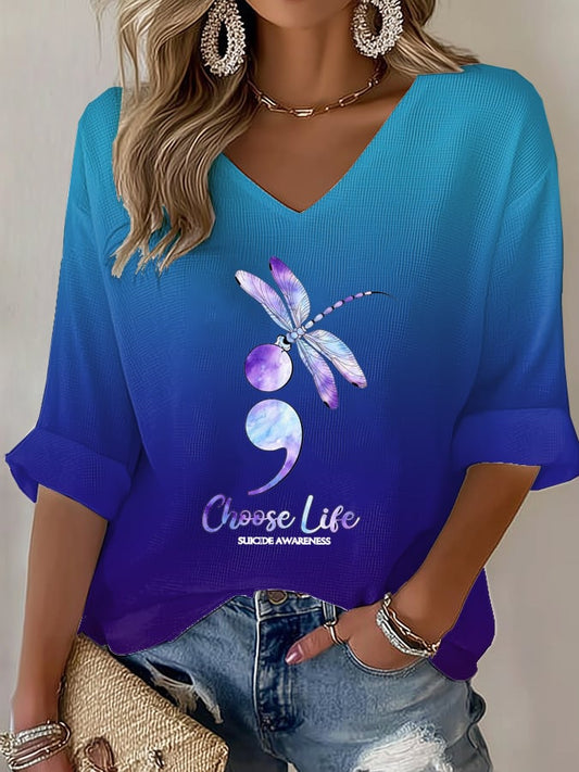 Women's Choose Life  Print Shirt