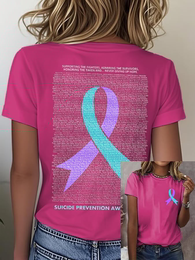 Women'S Casual Mental Health Awareness Short Sleeve T-Shirt