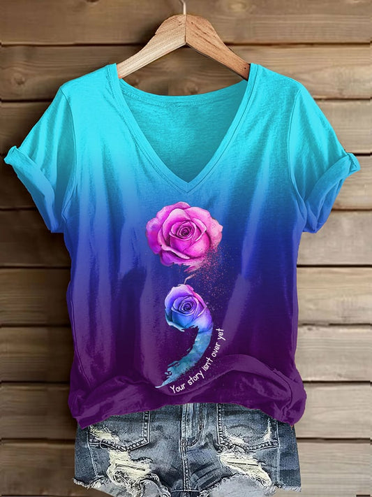 Women's Your Story Isn't Over Yet Printed Casual T-Shirt