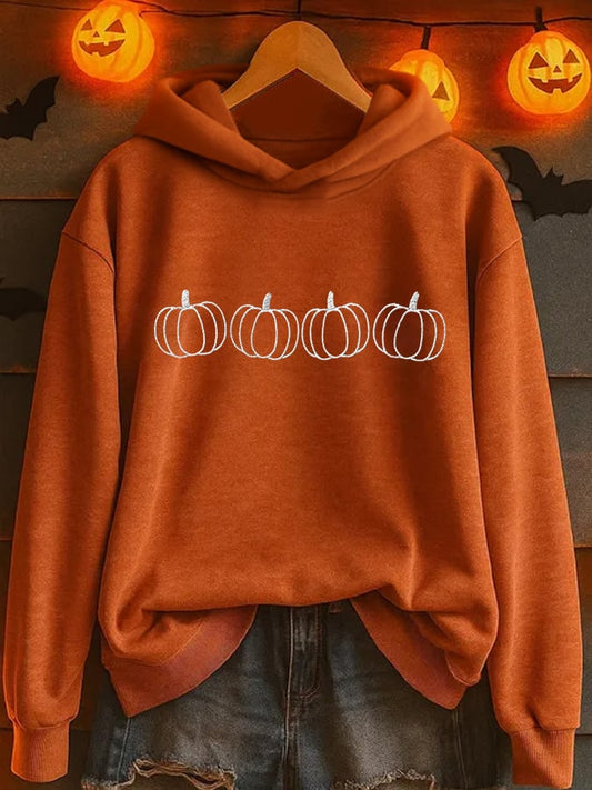 Women's Pumpkin Season Print Casual Sweatshirt