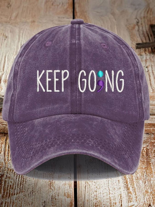 Mental Health Suicide Prevention Awareness KEEP GOING Print Hat