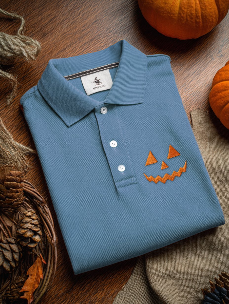 Men's Offline Business Autumn Pumpkin Contrast Polo