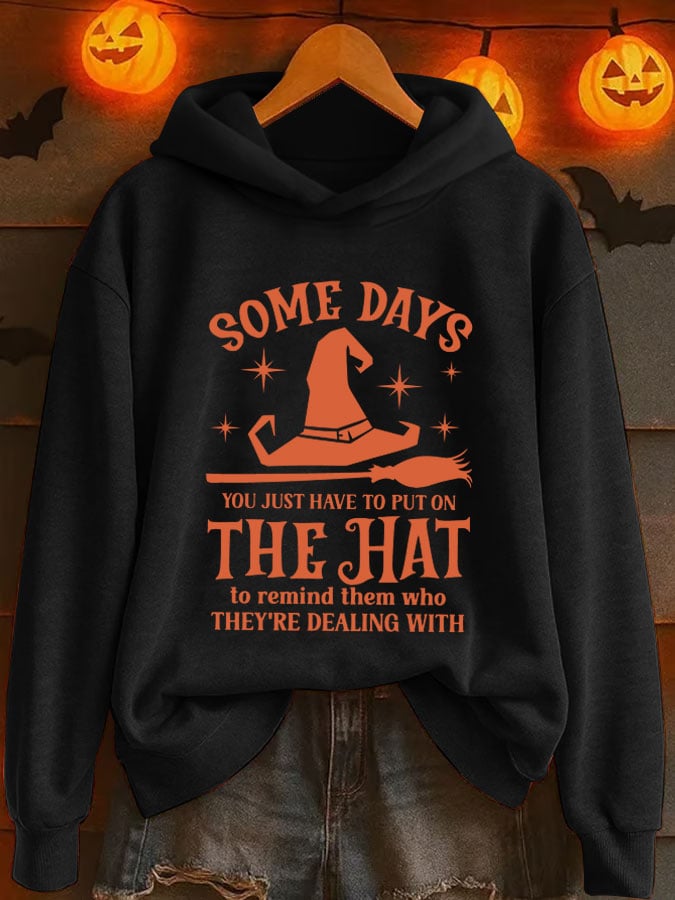 Women's Halloween Printed Hooded Sweatshirt