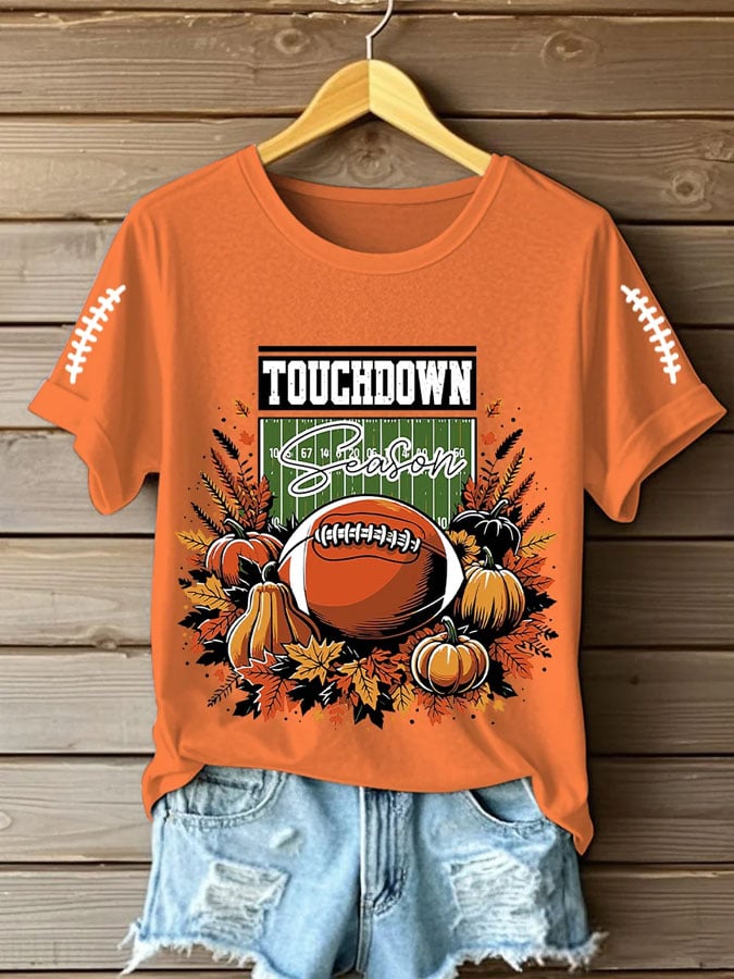 Women's Football Print Casual T-Shirt