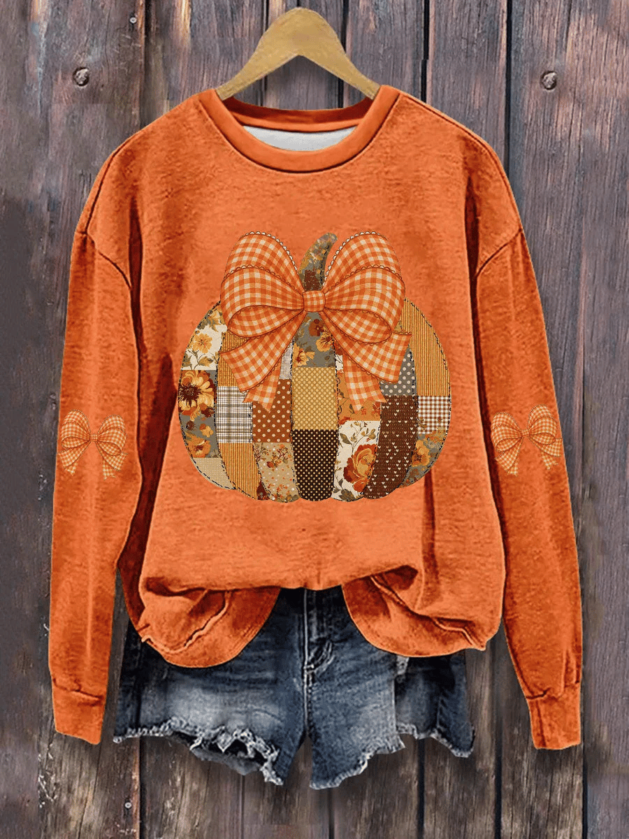 Women's Pumpkin Art Print Sweatshirt