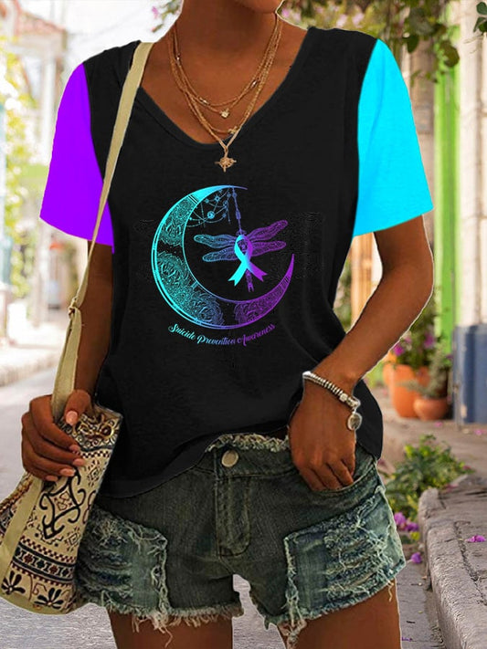 Women's Suicide Prevention Awareness Print T-Shirt