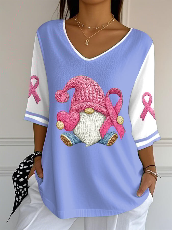 Women's Breast Cancer Awareness Graphic Print Short Sleeve T-Shirt